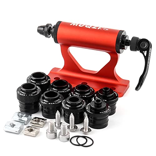 MUQZI Quick Release Fork Mount, Bike Car Roof Mount Rack Road Bicycle Fork Block Thru Axle Wheel Holder, Truck Bed Fork Mount with Installation Adapters MTB Tire Holder Rack Mount, Red - Image 1