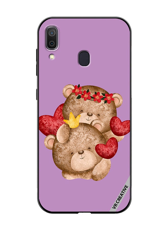 VR CREATIVE Protective Case Cover For Samsung Galaxy A30 Bear Love Design Multicolour - Image 1