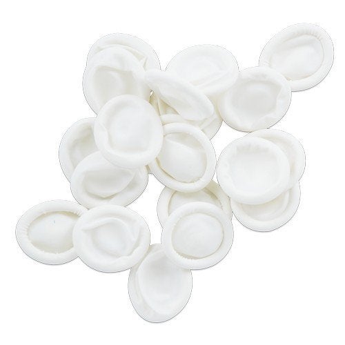 SCHOFIC ANTI-STATIC ESD SAFE CHLORINATED DISPOSABLE LATEX FINGER COTS [REUSABLE RUBBER FINGERTIPS] 4 MIL THICK - White (200) - Image 1