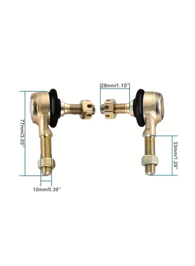 Premium 10mm Left Right Tie Rod Ball Joint Kit Durable Easy Install ATV Dirt Go Kart Moped - Image 2