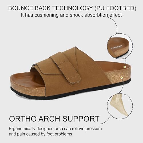 Centrino Mens Cushion Sliders/Slippers | PU Padding on the Footbed | Bounce Back Technology | Comfortable & LightWeight | Stylish & Everyday Flip Flops for Gents 6865-3_TAN_6 - Image 4