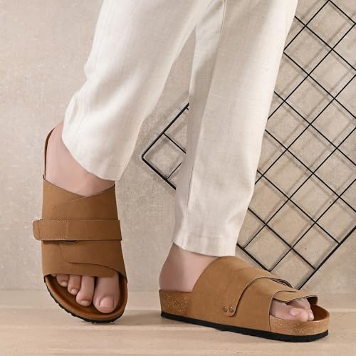 Centrino Mens Cushion Sliders/Slippers | PU Padding on the Footbed | Bounce Back Technology | Comfortable & LightWeight | Stylish & Everyday Flip Flops for Gents 6865-3_TAN_6 - Image 3