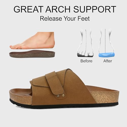 Centrino Mens Cushion Sliders/Slippers | PU Padding on the Footbed | Bounce Back Technology | Comfortable & LightWeight | Stylish & Everyday Flip Flops for Gents 6865-3_TAN_6 - Image 2