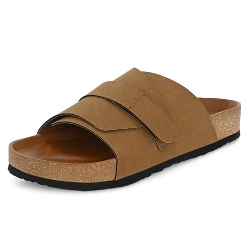 Centrino Mens Cushion Sliders/Slippers | PU Padding on the Footbed | Bounce Back Technology | Comfortable & LightWeight | Stylish & Everyday Flip Flops for Gents 6865-3_TAN_6 - Image 1
