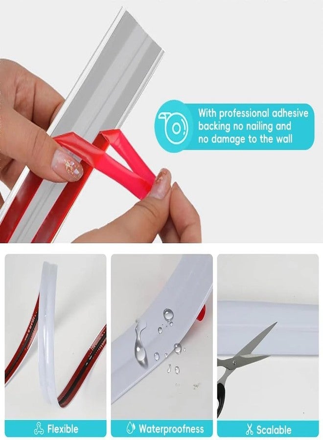 Roxbury Wall Molding Trim - Wall Molding Trim & Corner Guards & Caulk Strip, Apply in Table Edge Door Frame Baseboard for Protection and Decoration,(Pack of.3) (White) - Image 4