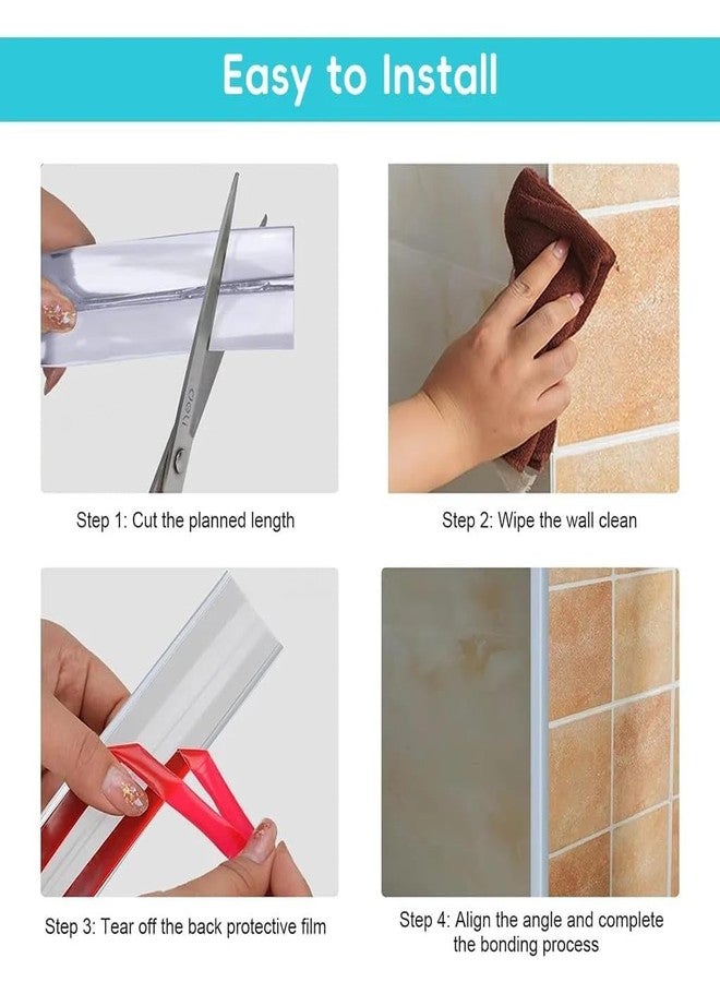 Roxbury Wall Molding Trim - Wall Molding Trim & Corner Guards & Caulk Strip, Apply in Table Edge Door Frame Baseboard for Protection and Decoration,(Pack of.3) (White) - Image 2