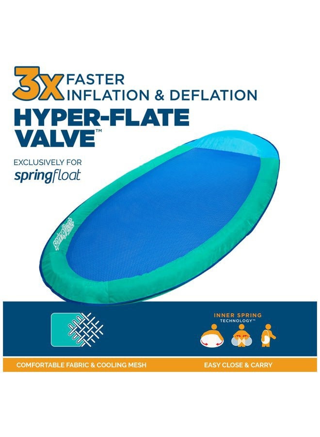SwimWays Spring Float Original Pool Lounge Chair, Inflatable Pool Floats Adult with Fast Inflation & Head Rest for Ages 15 & Up, Aqua - Image 2