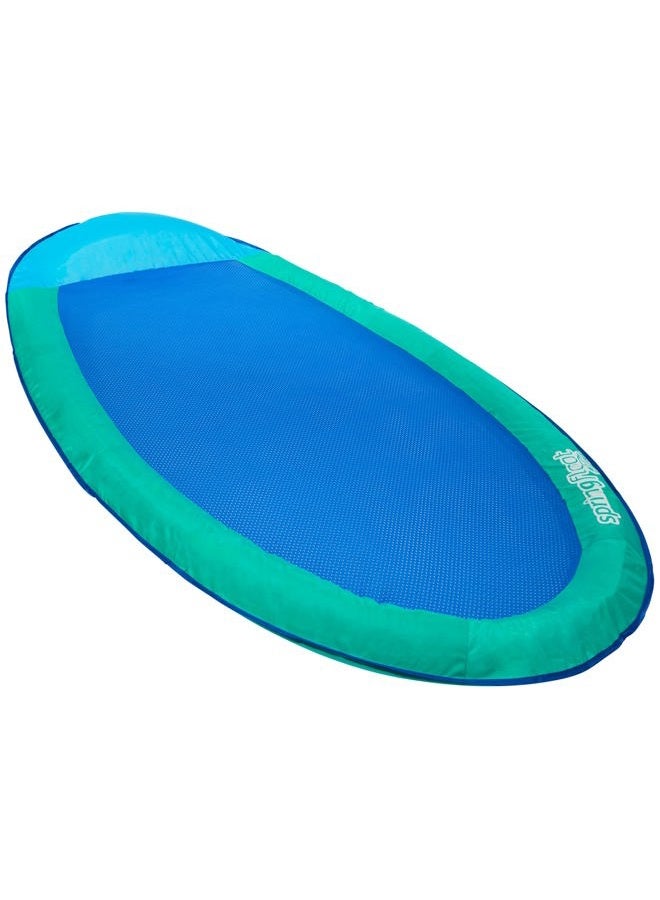 SwimWays Spring Float Original Pool Lounge Chair, Inflatable Pool Floats Adult with Fast Inflation & Head Rest for Ages 15 & Up, Aqua - Image 1