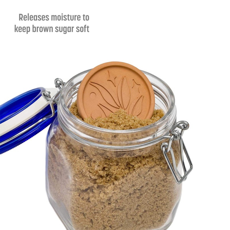 Goodful Goodful Brown Sugar Saver and Softener Disc with Elegant Leaf Design  Multiple Uses for Food Storage Containers  Reusable and Food Safe  Terracotta  2 Pack - Image 5
