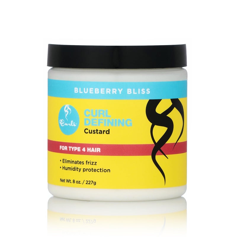 Curls Blueberry Bliss Defining Custard  8 oz Cream for Frizz Control  Humidity Protection Enriched with Aloe Leaf Extract Coconut Oil Shea Butter  Mango Seed Butter Type 4 Coils