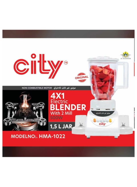 City Multipurpose Blender 4 Speeds - 500 Watts - 1.5 Liters Strong Bowl Anti-break and damage Easy to clean Bowl Features Super fast and high quality