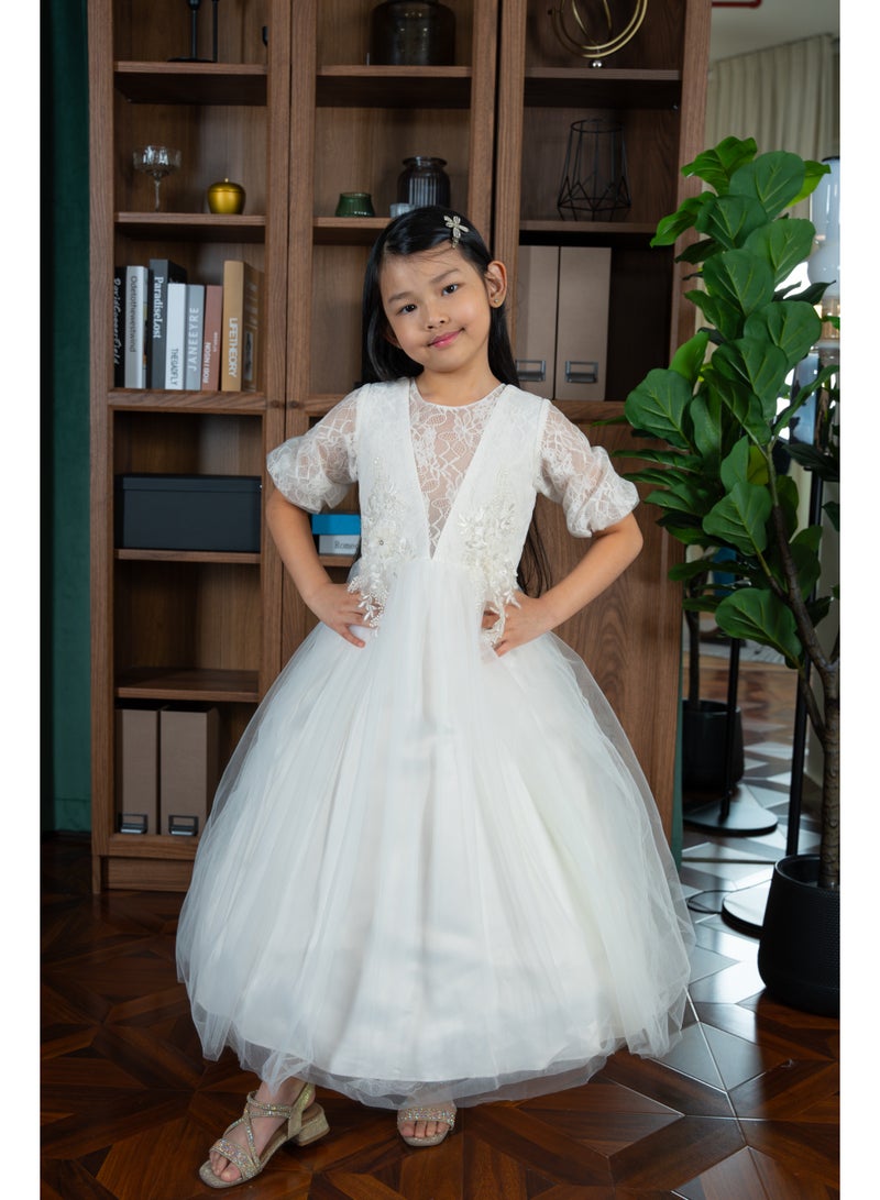 D'Daniela D' Daniela - Julietta White Party Dress with Sleeves - Image 4