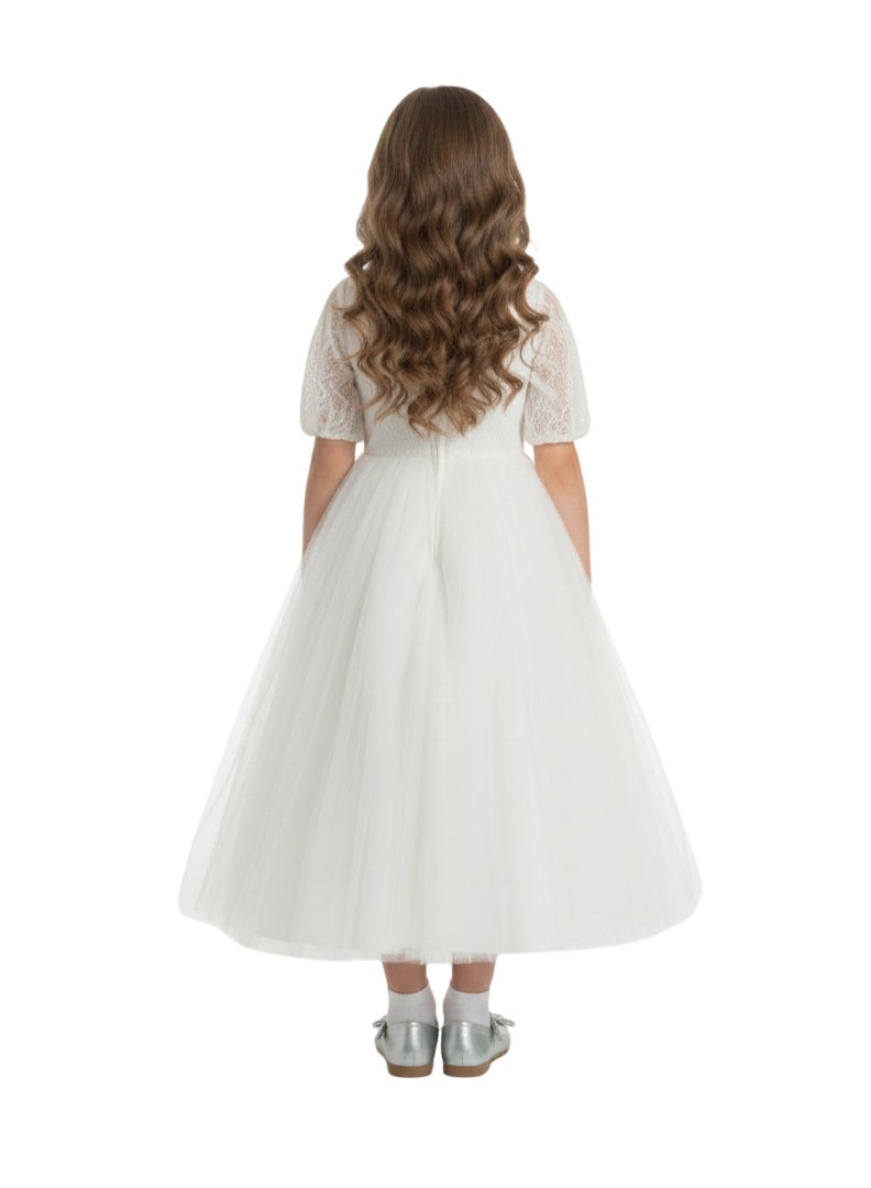 D'Daniela D' Daniela - Julietta White Party Dress with Sleeves - Image 3