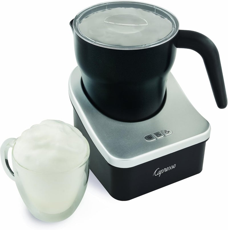 Capresso كابريسو فروث برو جهاز رغوة الحليب الأوتوماتيكي لكابتشينو، إسبريسو، لاتيه، وشوكولاتة ساخنة - أسود/فضي غير لامع - Image 1