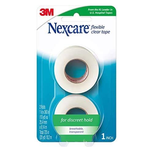 Nexcare Flexible Clear Tape, Waterproof Transparent Medical Tape, Secures Dressings and Catheter Tubing - 1 In x 10 Yds, 2 Rolls of Tape - Image 2