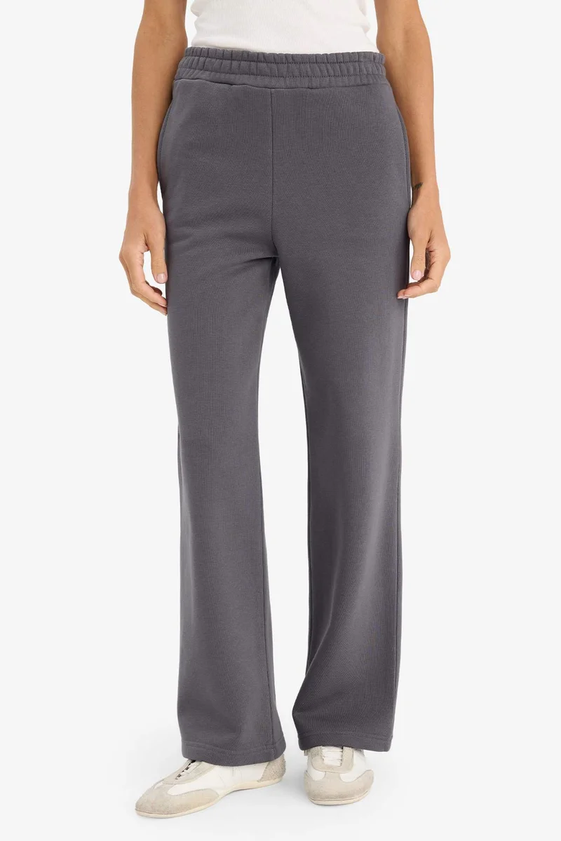 DeFacto Straight Fit Basic High Waist Thick Sweatpants
