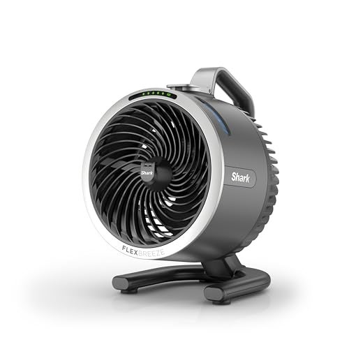 Shark FlexBreeze HydroGo Fan—Ultra-powerful portable fan with indoor + outdoor mist. Corded & cordless, 5 speeds, evaporative misting, Grey, FA052 - Image 1