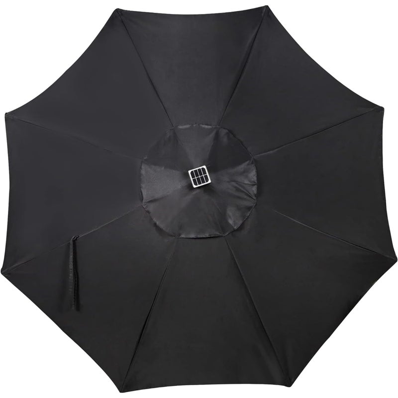 Blissun 9 ft Solar Umbrella, 32 LED Lighted Patio Umbrella, Table Market Umbrella, Outdoor Umbrella for Garden, Deck, Backyard, Pool and Beach (Black) - Image 4