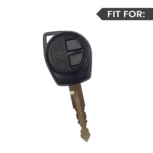 keyzone Litchi Leather Textured TPU Key Cover & Keychain compatible for Maruti Suzuki Cars 2 button remote key (Blue) - Image 3