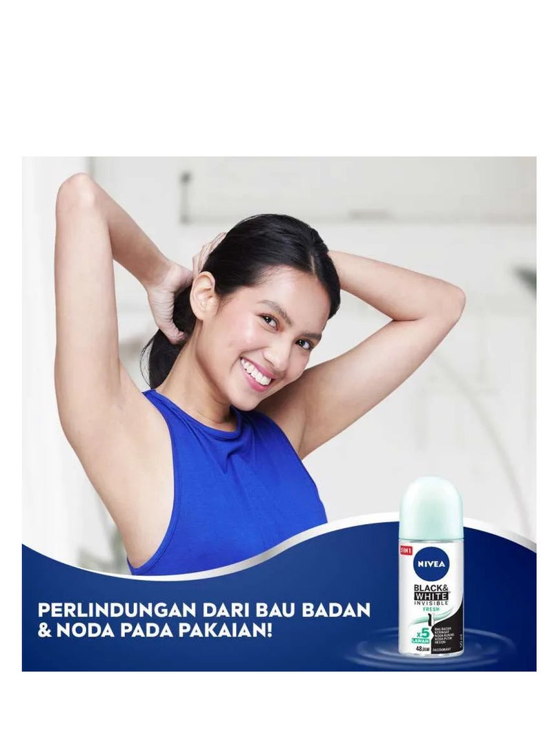 Nivea Pack Of 2 Nivea Black And White Invisible Fresh 50Ml - Image 2