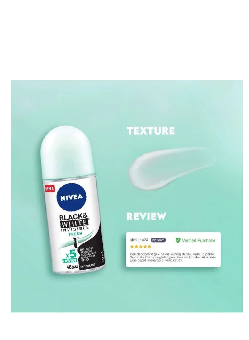 Nivea Pack Of 2 Nivea Black And White Invisible Fresh 50Ml - Image 5