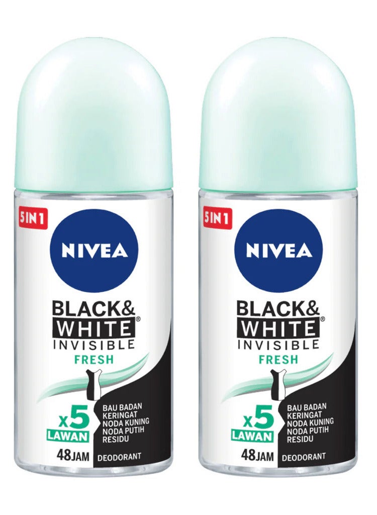 Nivea Pack Of 2 Nivea Black And White Invisible Fresh 50Ml - Image 1