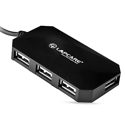 Lapcare USB 2.0 4-Port Hub, Ergonomic Design, Support Data Transfer Rate 1.5/12/480mb/s with 1meter Cable (Black) - Image 4
