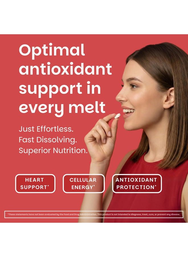 EZ Melts Soluble Ubiquinol 100mg, Active Form of CoQ10, Heart Health Supplements for Men and Women, SugarF - Image 2