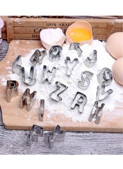 Cookie Molds Cutter Mould Set Cake Molds 26pcs Stainless Steel Alphabet Letters Biscuit Cookies Cutters Molds Mini A-Z Shaped Mould Decorating Tool