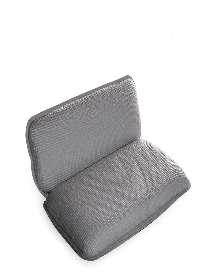 BINO | Non-Slip Cushioned Bath Pillow with Suction Cups, Silver | Spa Pillow Bath Pillows for Tub | Neck and Back Support | Bathtub Pillows | Tub Rest Accessories - Image 1