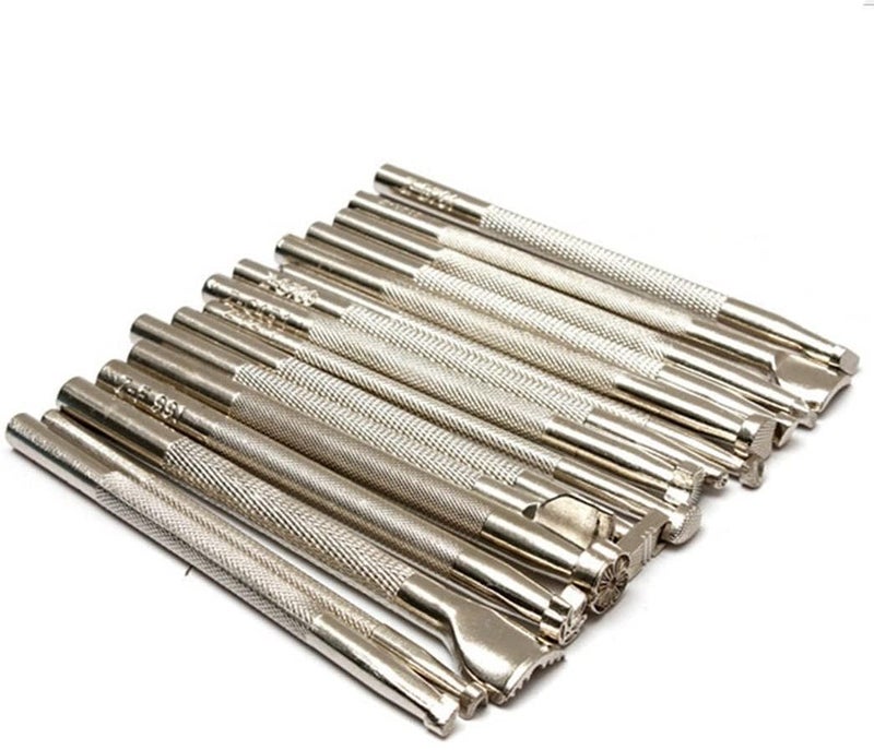 DIY Crafts DIY Crafts Leather Stamping Tools Leather Working Saddle Making Stamps Set Leather Craft Stamping Tools & Other Leather Accessories for Handmade Leather Shoe Leather (Pack Of 1 Kit) - Image 5