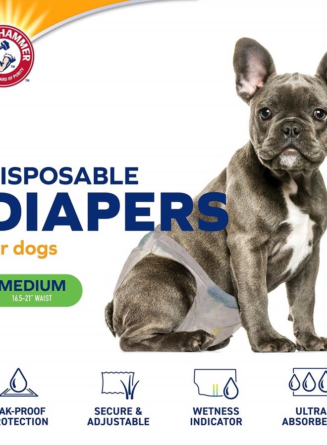 Arm & Hammer For Pets Female Dog Diapers, Size Medium, 12 Count | Ultra-Absorbent, Adjustable Girl Dog Diapers with Leak-Proof Protection and Wetness Indicator | Arm & Hammer Baking Soda Enhanced - Image 2