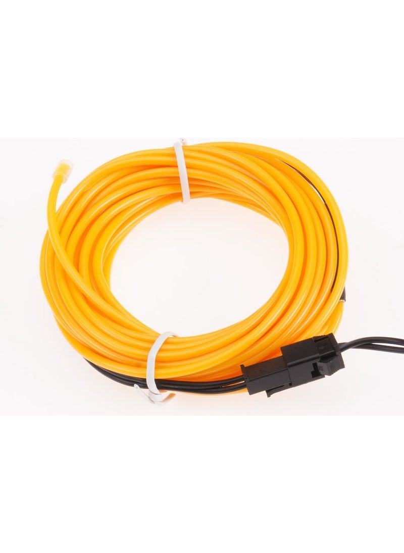 Techmaster Interior Dashboard Strip LED Colored Rope Neon LED 3 Meters Yellow  - Image 1