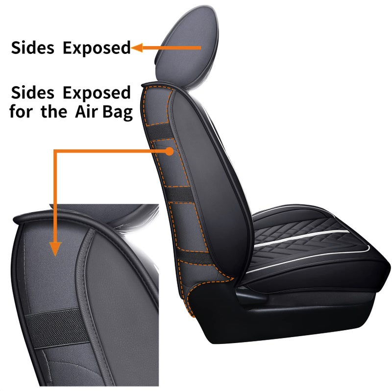 Tomatoman Toyota Tacoma Seat Covers Compatible with 2005-2022 2023 2024 Truck Access Crew Double Cab TRD Offroad SR5 V6 Car Cushions(Full Set/Black-White) - Image 4