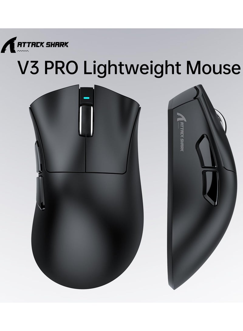 هجوم القرش ماوس ألعاب لاسلكي V3PRO للألعاب الإلكترونية مع قاعدة شحن مغناطيسية: خفيف الوزن 62 جرامًا - 1 كيلو بايت من الاستطلاع - 25 كيلو بايت من نقطة لكل بوصة - مستشعر PAW3311، سلكي/بلوتوث/2.4 جيجا هرتز قابل للبرمجة، BK52820 IC لأجهزة الكمبيوتر المحمولة واللاعبين - Image 2