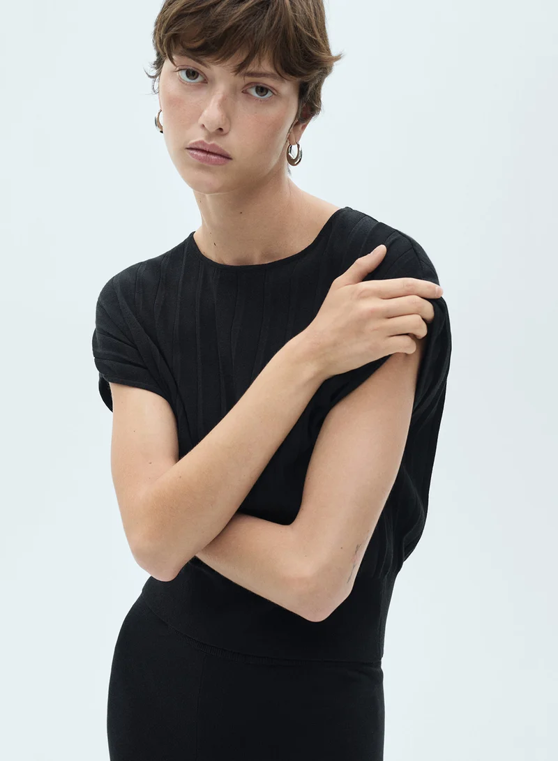 مانجو Casual Textured Knit Top