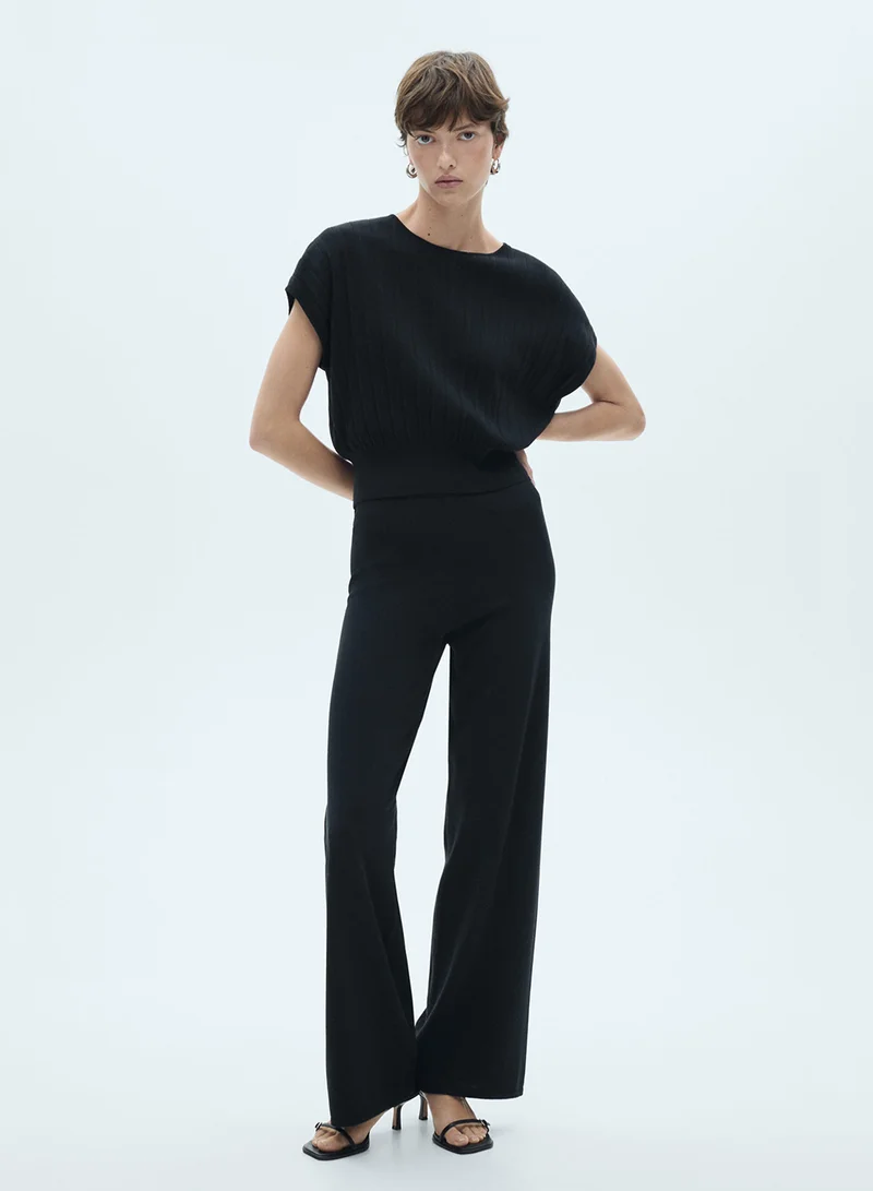مانجو Casual Textured Knit Top