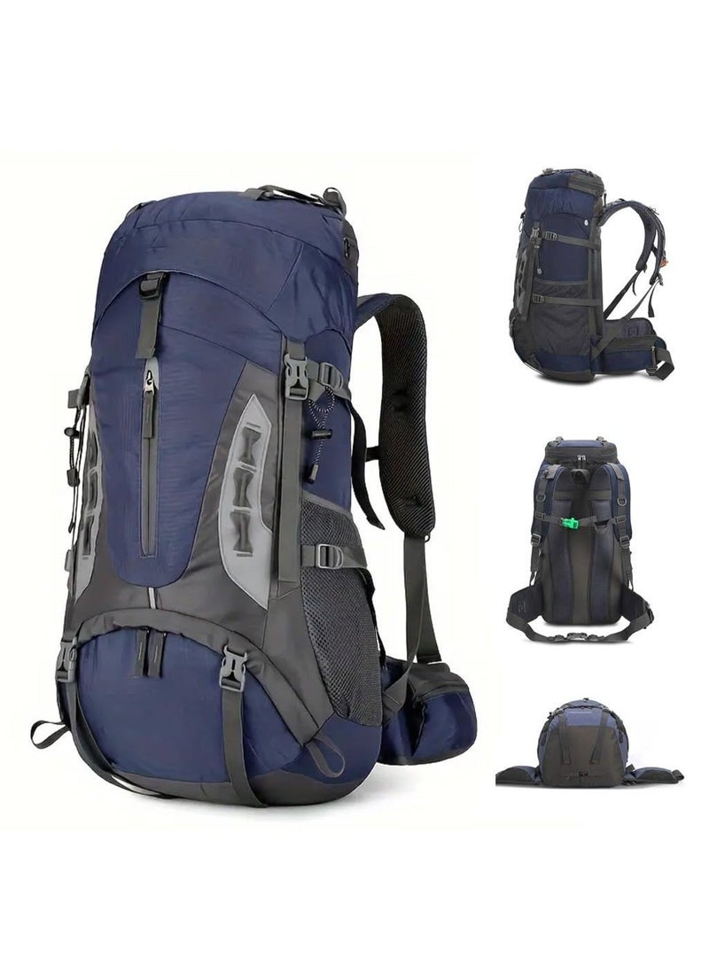 YOUWE7 حقيبة ظهر YOUWE7 للمشي لمسافات طويلة بسعة 60 لترًا، حقيبة ظهر كبيرة مقاومة للماء للتخييم للرجال والنساء، حقيبة ظهر خفيفة الوزن بدون إطار للتخييم، - Image 1