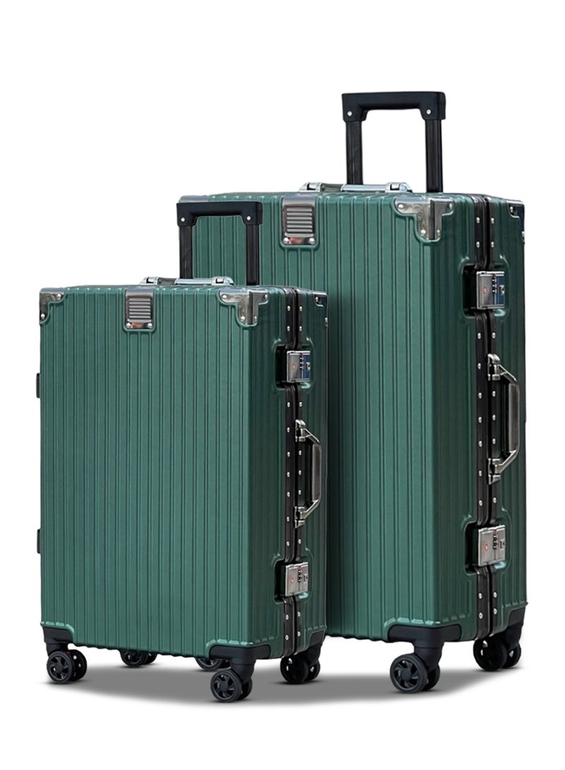 ZAAPPY Aluminum Frame Unbreakable Luggage 2Pcs Set (20/24 Inch) Polycarbonate Hard Shell Suitcase - Image 1