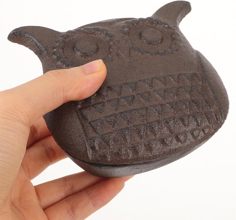 CHILDWEET Owl Shape Hidden Key Storage Box Cast Iron Outdoor Garden Decor Secure Extra Key Holder - Image 4
