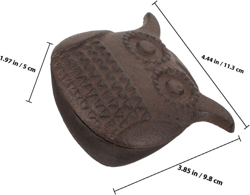 CHILDWEET Owl Shape Hidden Key Storage Box Cast Iron Outdoor Garden Decor Secure Extra Key Holder - Image 2