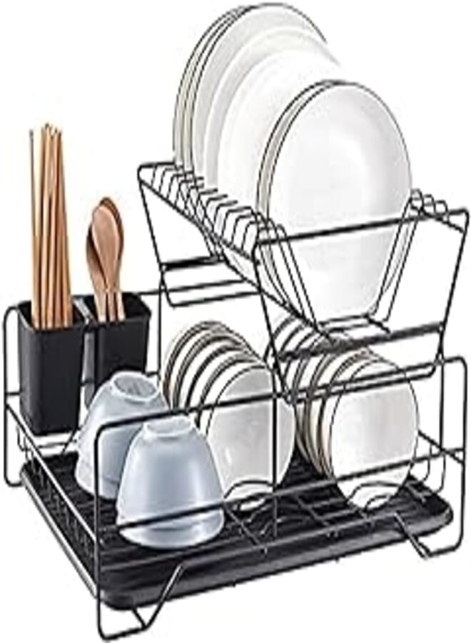 Dish Rack Dish Drying Stand Dish Drainer Plate Rack Dish rake Kitchen Organizer Dish Drying Rack Countertop Large Antibacterial Kitchen Utensils Dish racks Dish Stand (STYLE A)