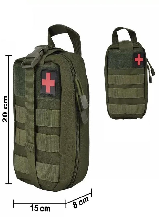 HMV MALL Medical Molle Pouch Tactical Nylon First Aid Pouch Big Capacity EMT Pouch Utility Pouch Heavy Duty Military Grade Rip-Away IFAK Pouch for Home and Outdoor (Green) - Image 2
