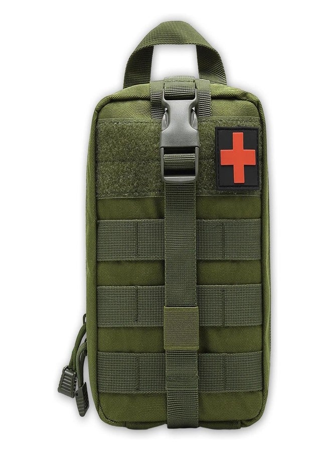 HMV MALL Medical Molle Pouch Tactical Nylon First Aid Pouch Big Capacity EMT Pouch Utility Pouch Heavy Duty Military Grade Rip-Away IFAK Pouch for Home and Outdoor (Green) - Image 1