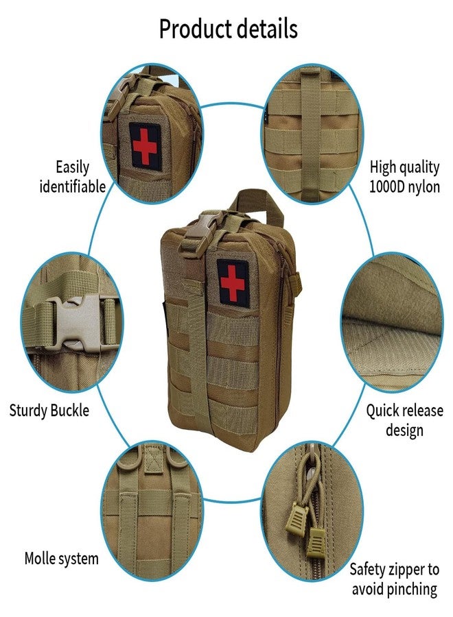 HMV MALL Medical Molle Pouch Tactical Nylon First Aid Pouch Big Capacity EMT Pouch Utility Pouch Heavy Duty Military Grade Rip-Away IFAK Pouch for Home and Outdoor (Green) - Image 5