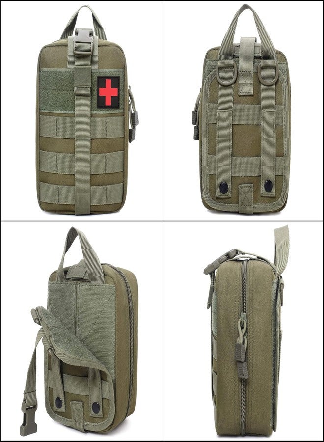 HMV MALL Medical Molle Pouch Tactical Nylon First Aid Pouch Big Capacity EMT Pouch Utility Pouch Heavy Duty Military Grade Rip-Away IFAK Pouch for Home and Outdoor (Green) - Image 4