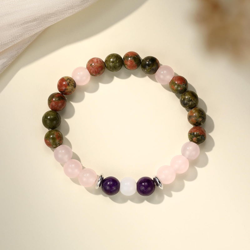 Aesnefe Pregnancy Crystal Bracelet for Women, Natural Gemstone Fertility Jewelry for Expecting Moms, Mom To Be Gifts for 1st Time Mom, Conception IVF Support Gift for Wife Daughter Friends Sister - Image 2