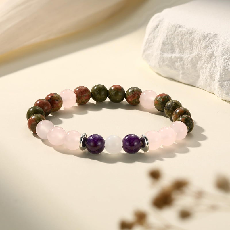 Aesnefe Pregnancy Crystal Bracelet for Women, Natural Gemstone Fertility Jewelry for Expecting Moms, Mom To Be Gifts for 1st Time Mom, Conception IVF Support Gift for Wife Daughter Friends Sister - Image 4