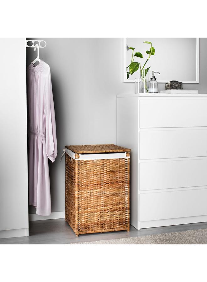 Zaboon Laundry Basket With Lining, Rattan, 80 L - Image 4