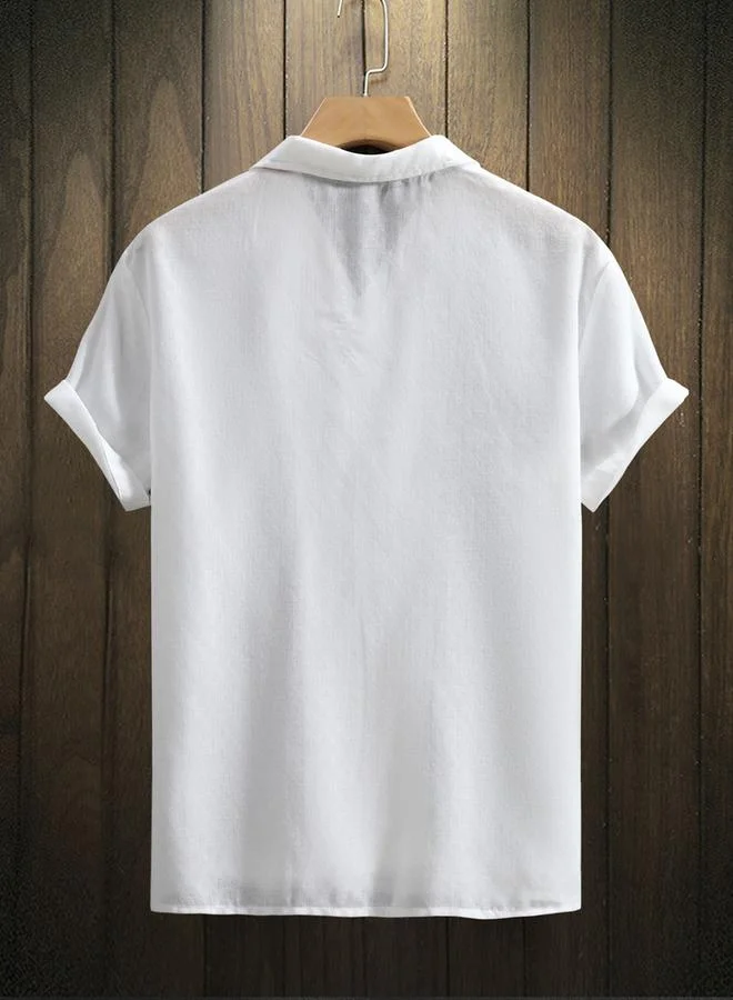 Styli Styli Solid Short Sleeve Button Up Shirt